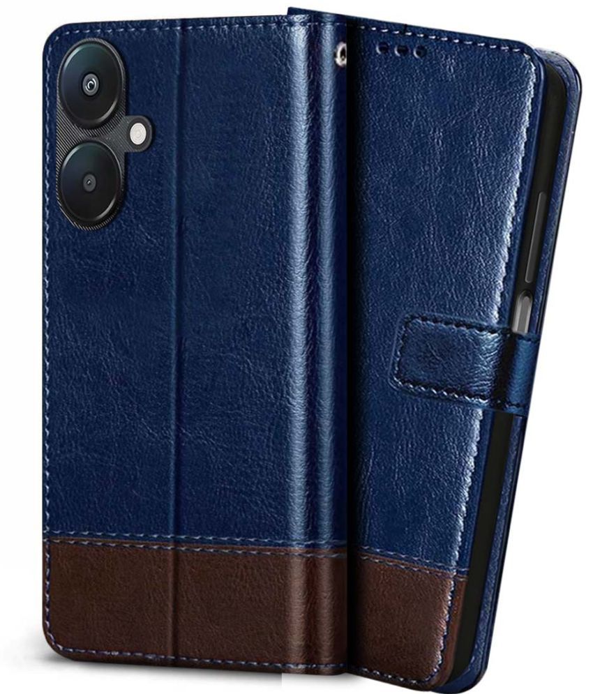     			NBOX Blue Flip Cover Leather Compatible For Poco M6 5G ( Pack of 1 )