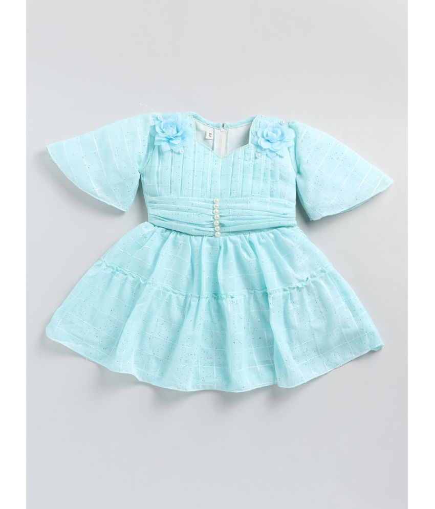     			SmartRAHO Blue Polyester Blend Baby Girl Dress ( Pack of 1 )