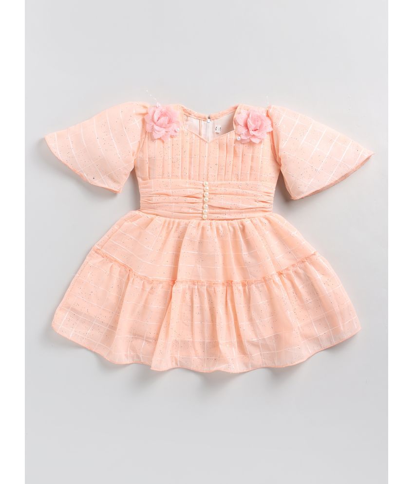     			SmartRAHO Orange Polyester Blend Baby Girl Dress ( Pack of 1 )