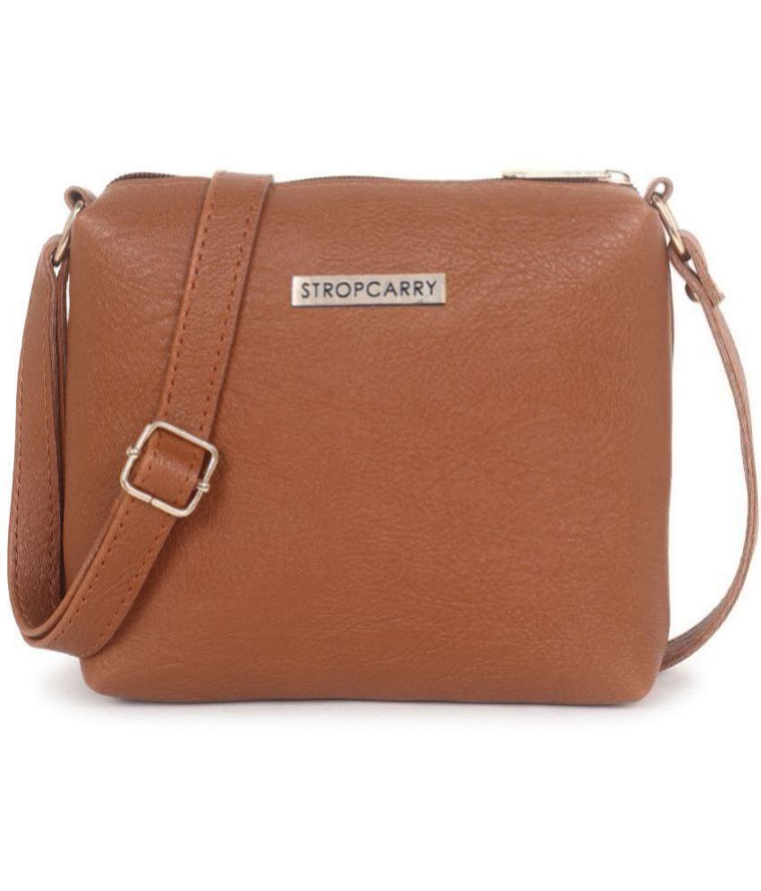     			Stropcarry Tan Faux Leather Sling Bag