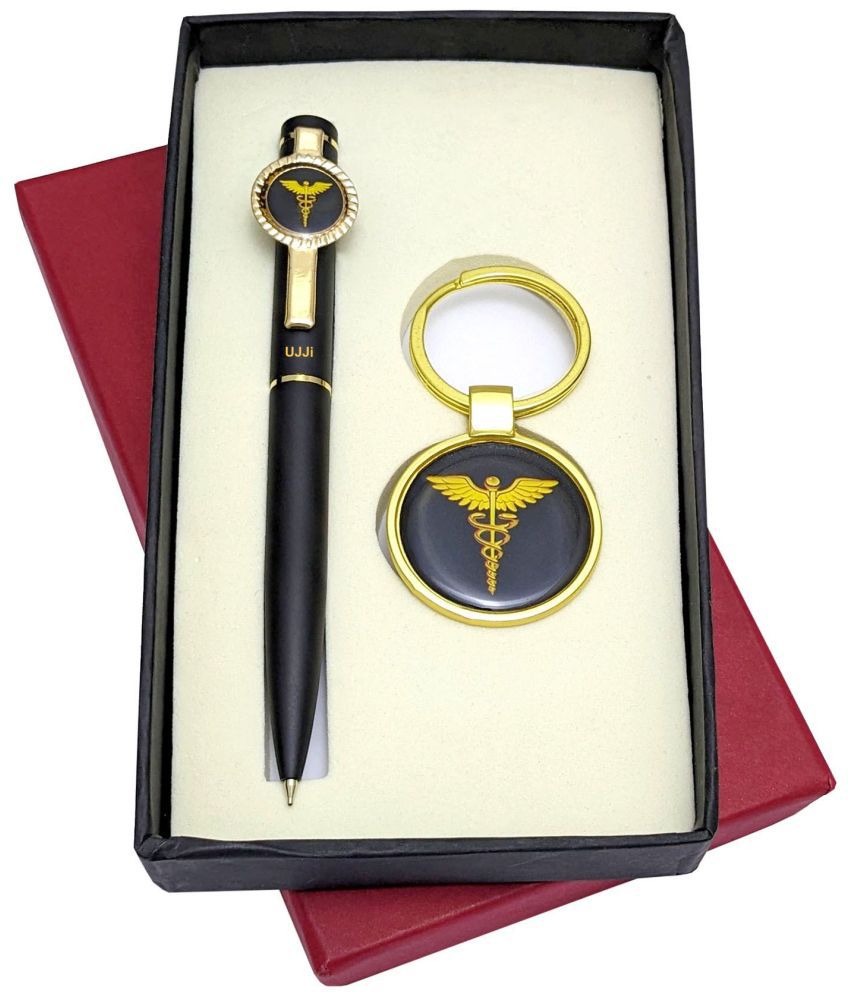     			UJJi 2in1 Doctor Logo Brass Body Keyring & Ball Pen Combo Keychain