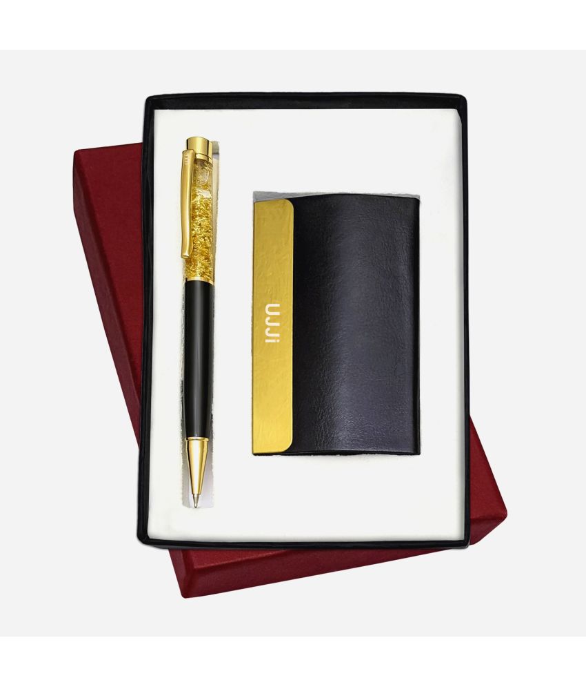     			UJJi 2in1 Set in Golden Gel Filled Brass Body Pen with ATM Card Holder