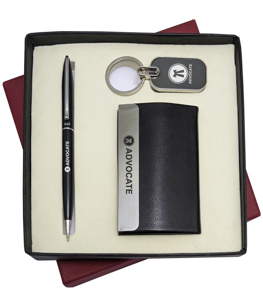     			UJJi 3in1 Advocate Logo Set with Slim Design Ball Pen, Keychain and ATM Card Holder