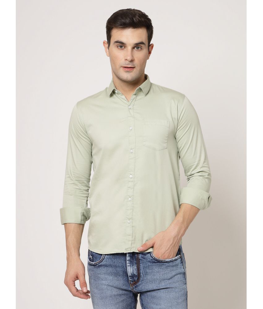     			allan peter 100% Cotton Regular Fit Solids Full Sleeves Men's Casual Shirt - Green ( Pack of 1 )