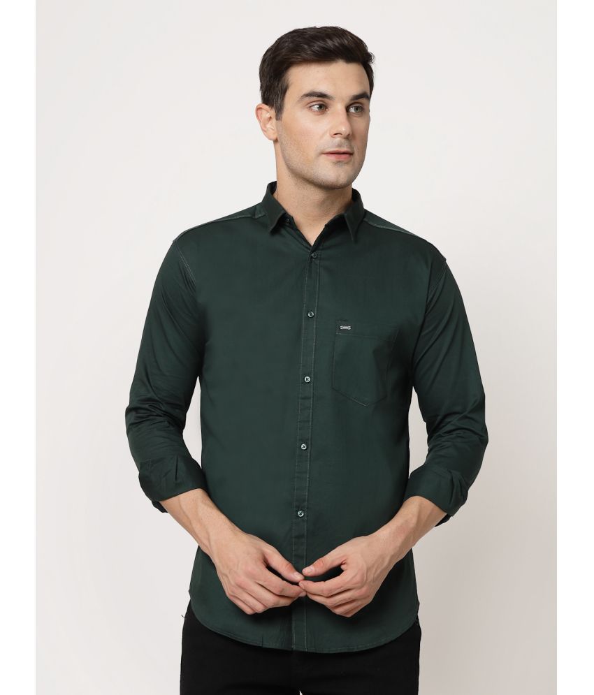     			allan peter 100% Cotton Regular Fit Solids Full Sleeves Men's Casual Shirt - Green ( Pack of 1 )