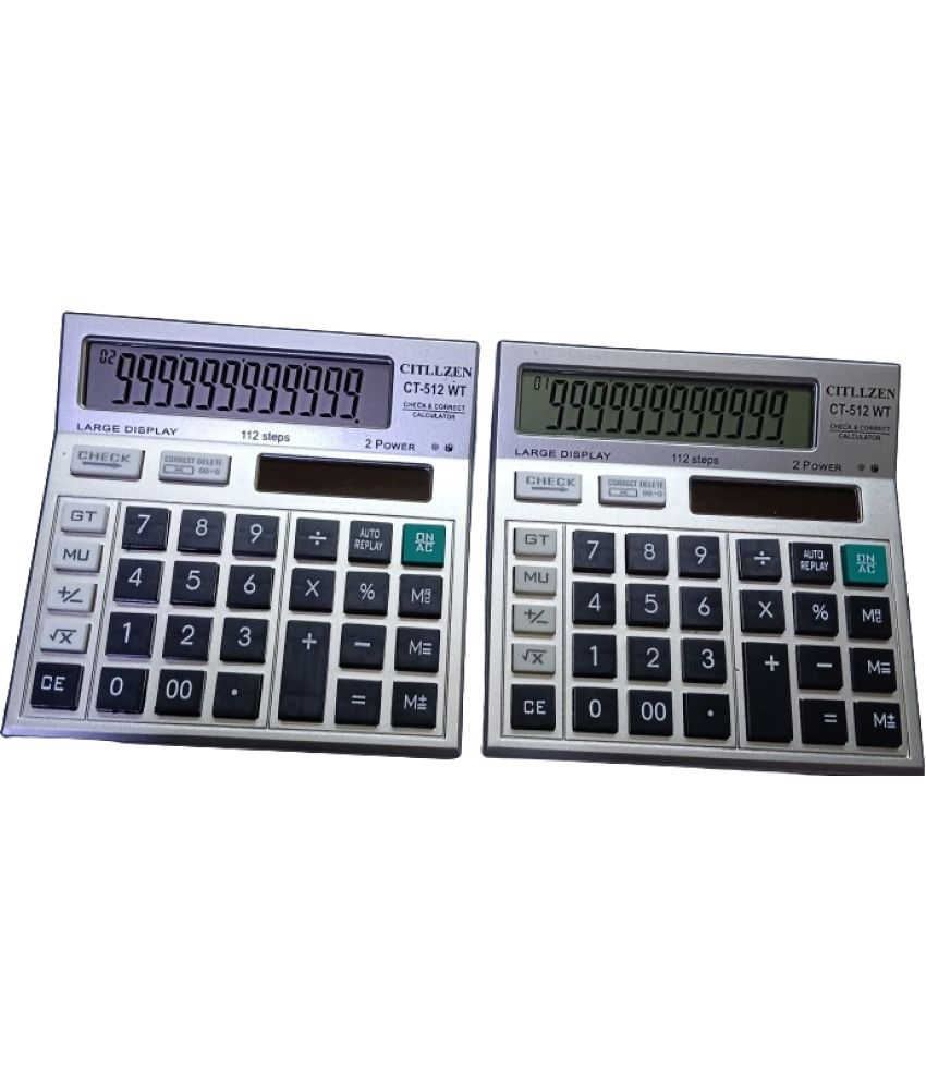     			2417 YY- YESKART  COMBO 2PC  SLIVER  CT-512WT  CALCULATOR 120 Steps Check & Correct 12 Digit Premium Desktop Calculator( PACK OF 2)