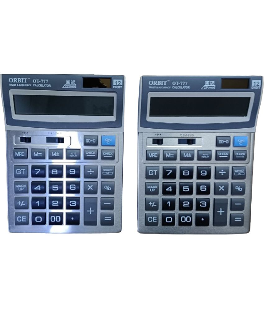     			460 YY-YESKART COMBO 2 PC  BIG SIZE OT 777  (120 Steps) Check and Correct Premium Desktop Calculator with Metallic faceplate & Bigger Screen/Keys (12 Digit) PACK OF 2