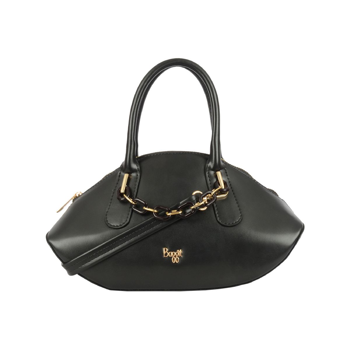     			Baggit Black Faux Leather Shoulder Bag