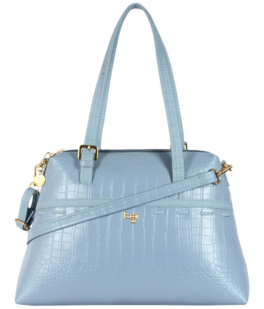     			Baggit Blue Faux Leather Tote Bag