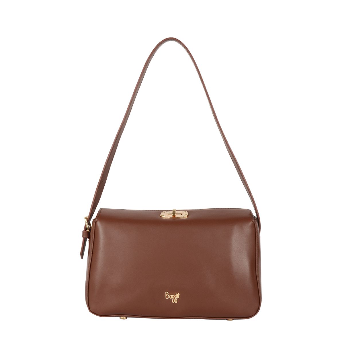     			Baggit Brown Faux Leather Backpack