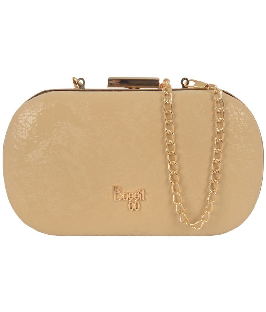     			Baggit Gold Faux Leather Handheld