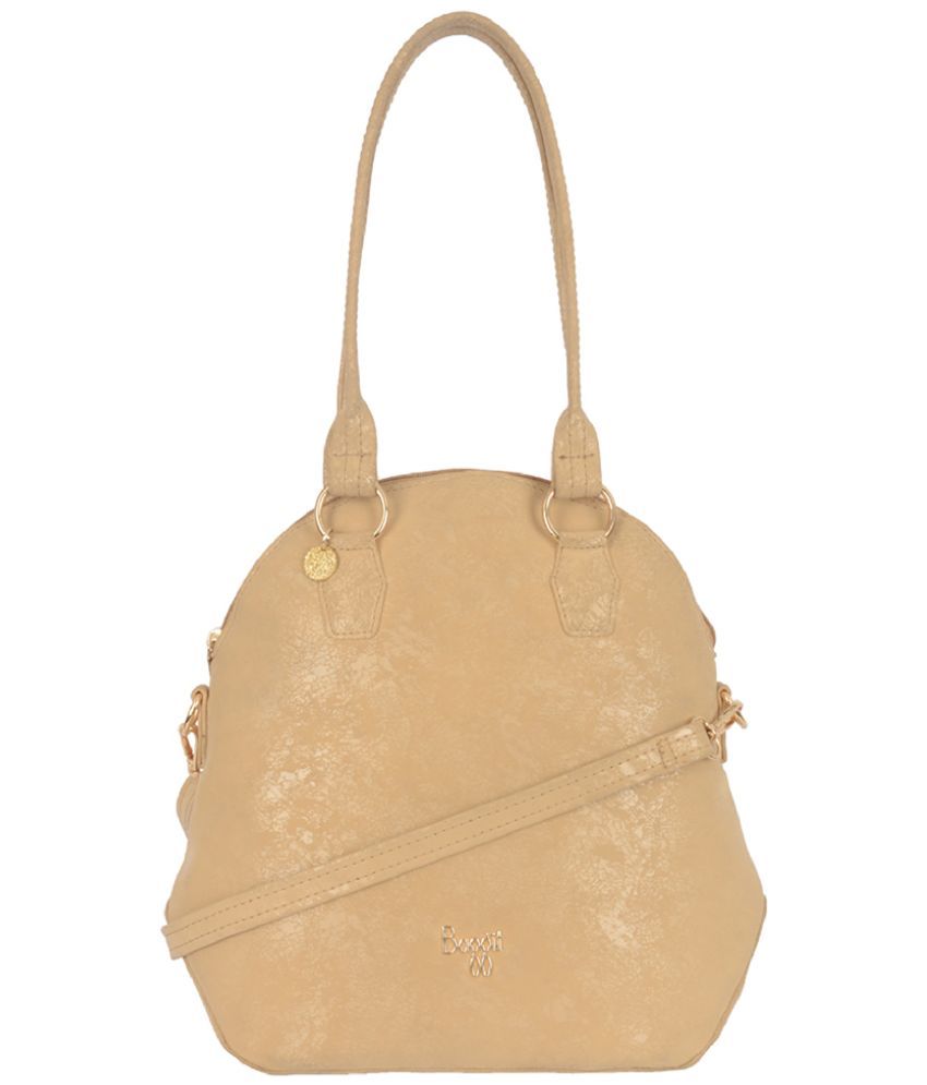     			Baggit Gold Faux Leather Shoulder Bag