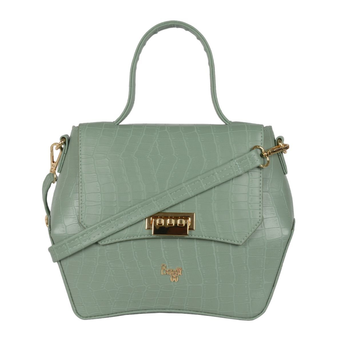     			Baggit Green Faux Leather Handheld