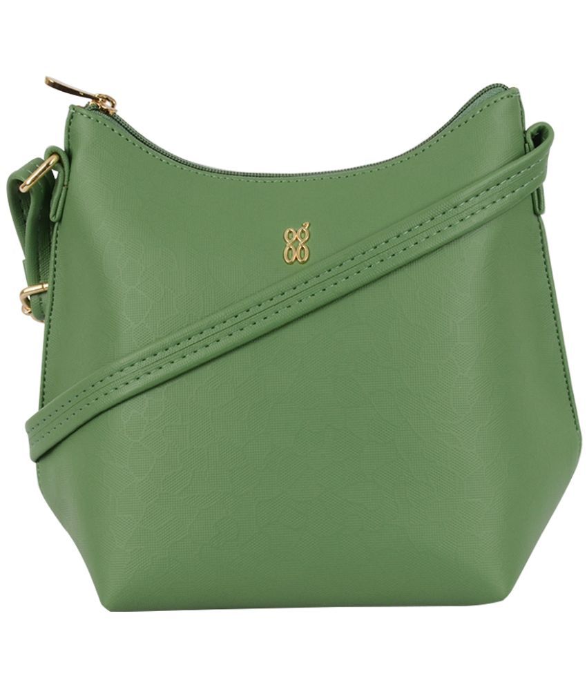     			Baggit Green Faux Leather Hobo Bag