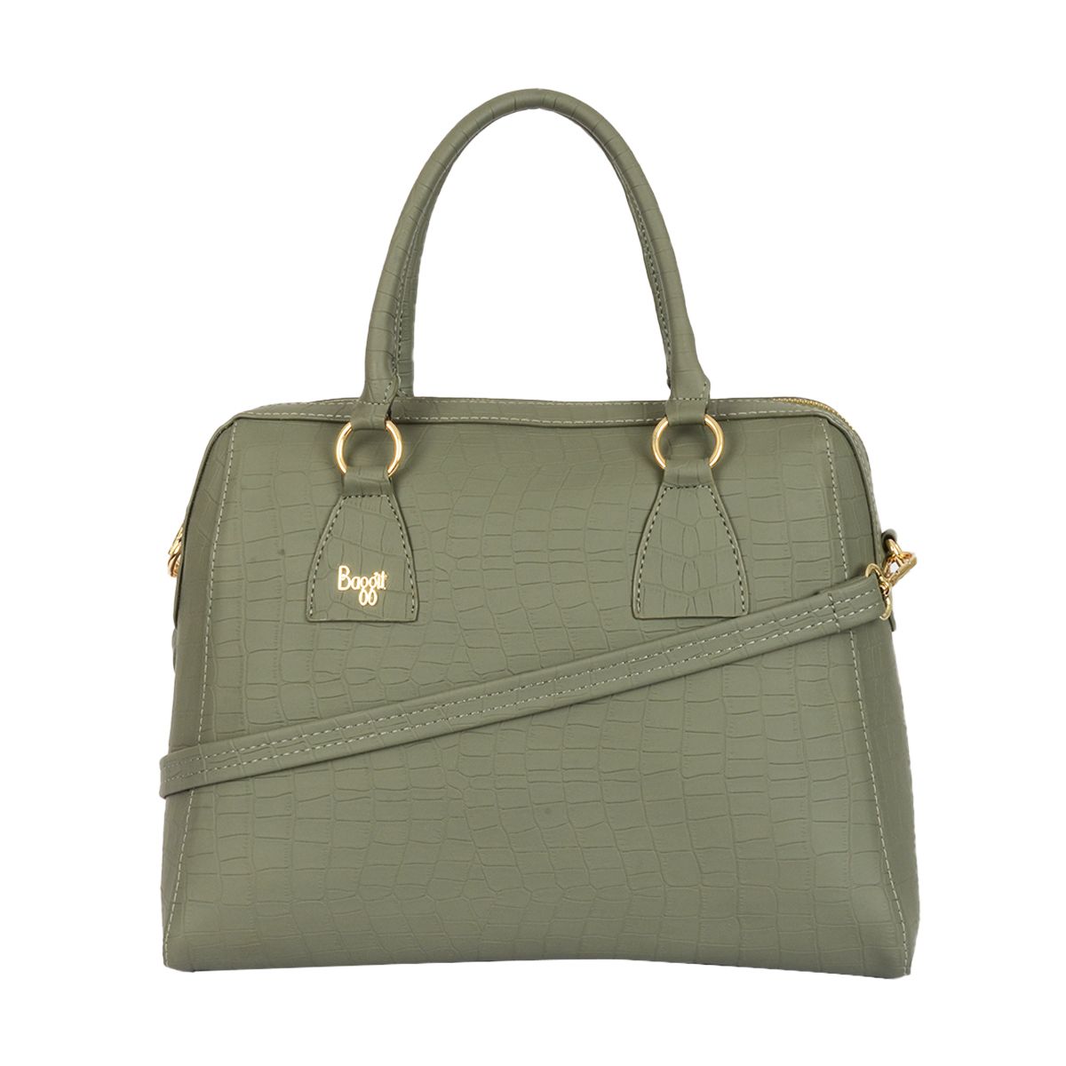     			Baggit Green Faux Leather Shoulder Bag