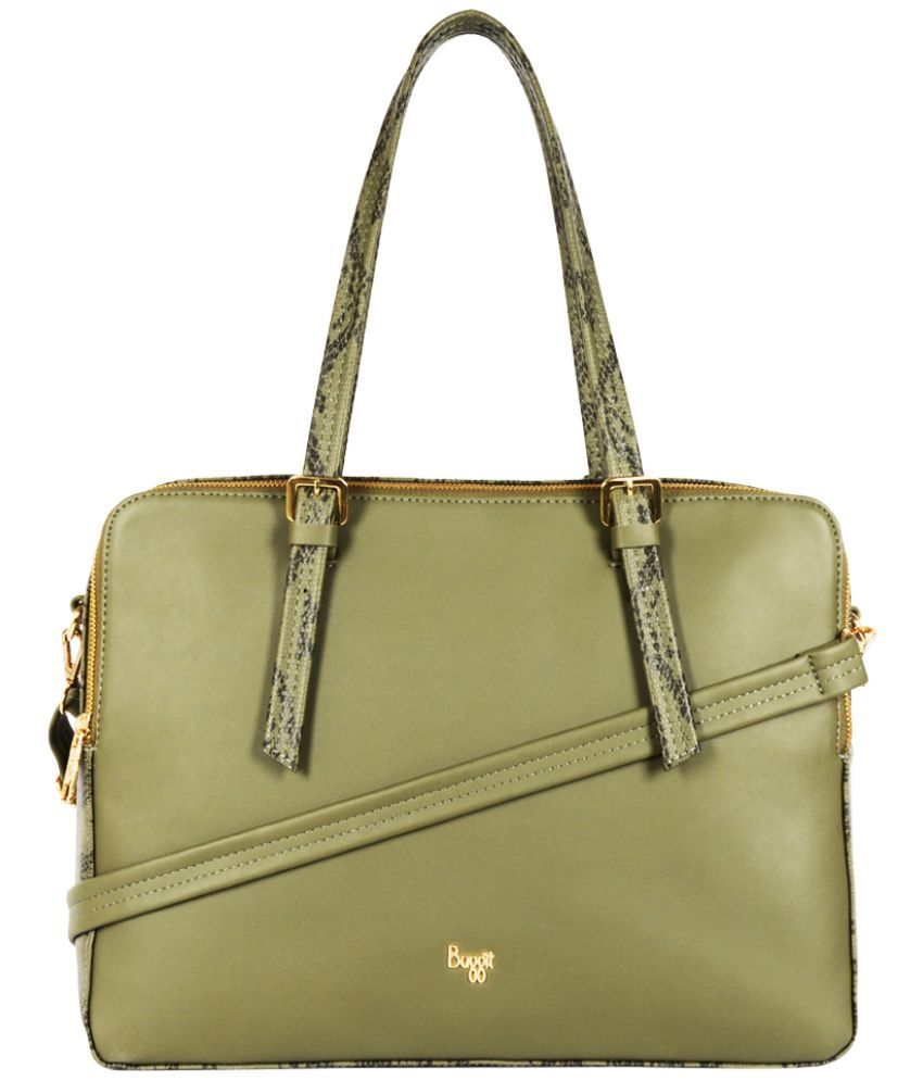     			Baggit Green Faux Leather Shoulder Bag