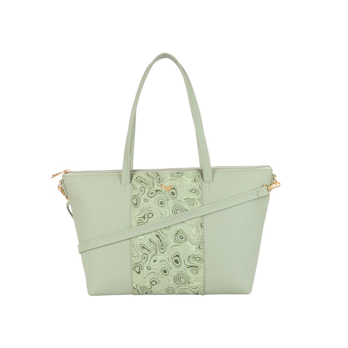     			Baggit Green Faux Leather Tote Bag