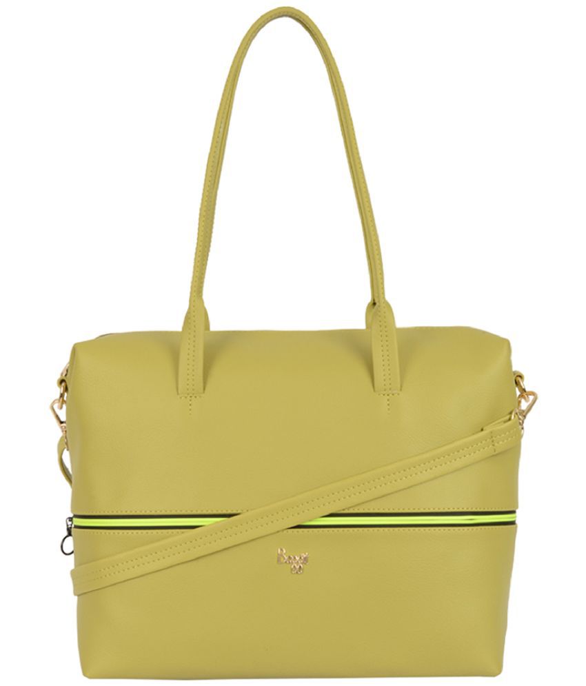     			Baggit Green Faux Leather Tote Bag