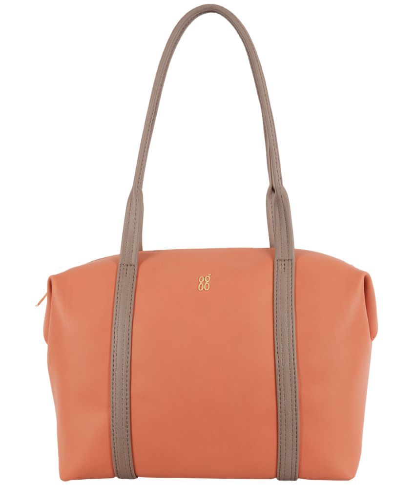     			Baggit Peach Faux Leather Shoulder Bag