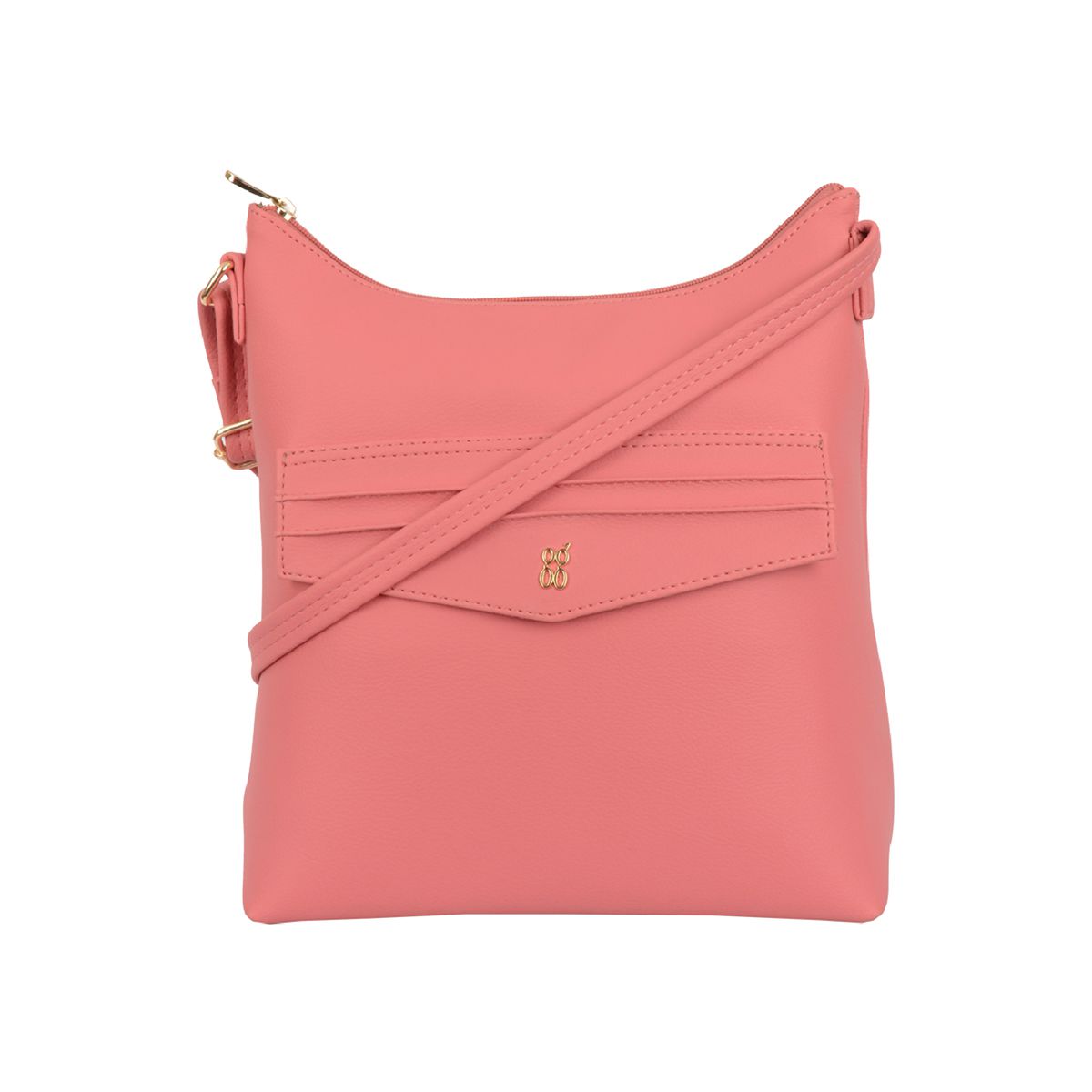     			Baggit Pink Faux Leather Hobo Bag