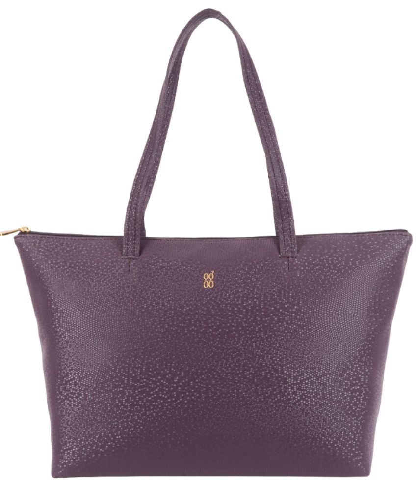     			Baggit Purple Faux Leather Tote Bag