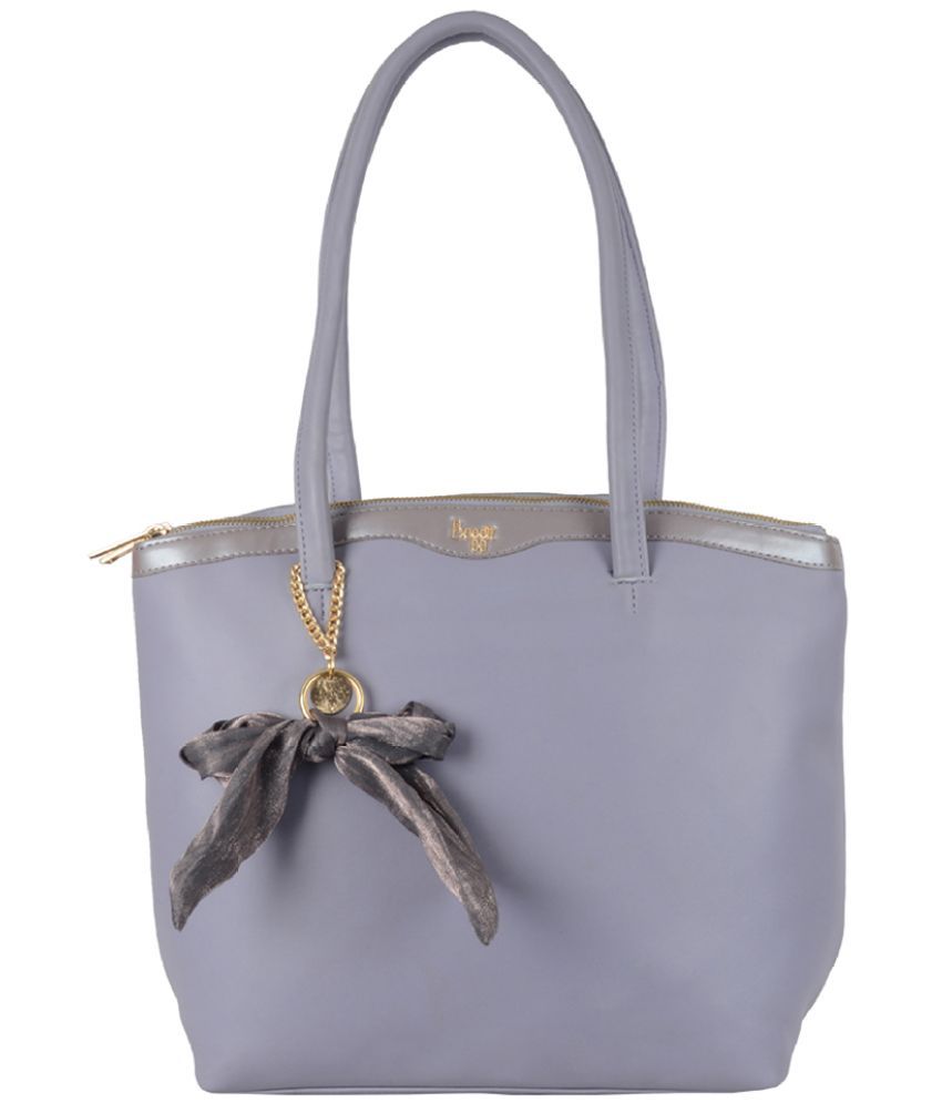     			Baggit Purple Faux Leather Tote Bag