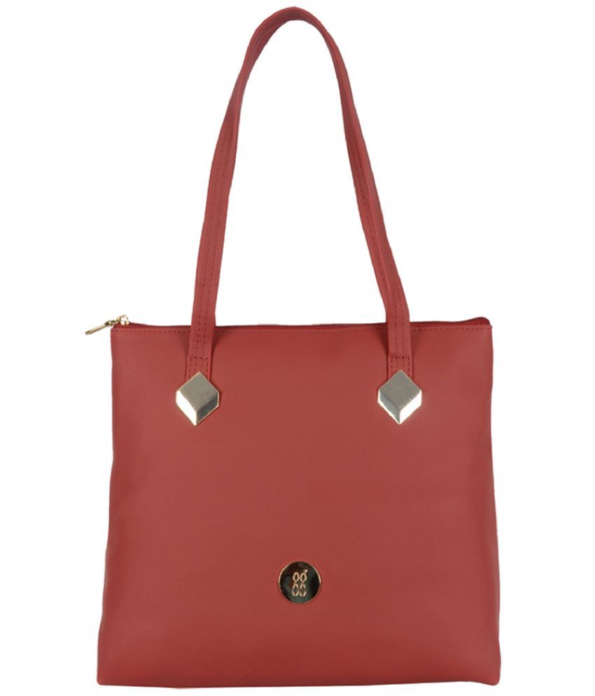     			Baggit Red Faux Leather Tote Bag