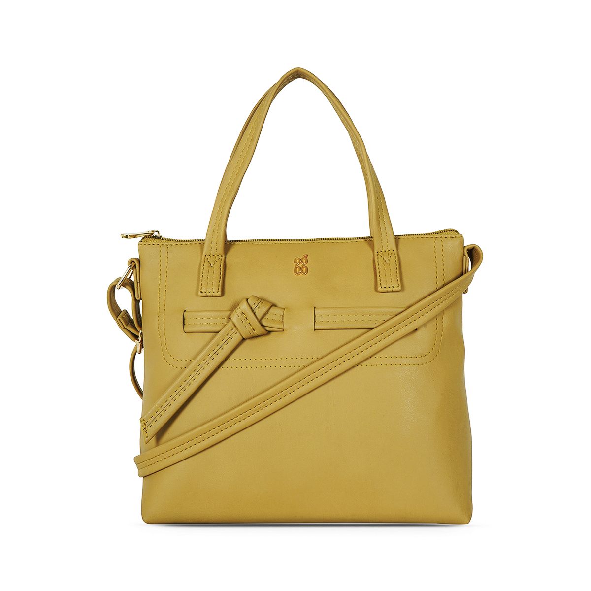     			Baggit Yellow Faux Leather Satchel Bag