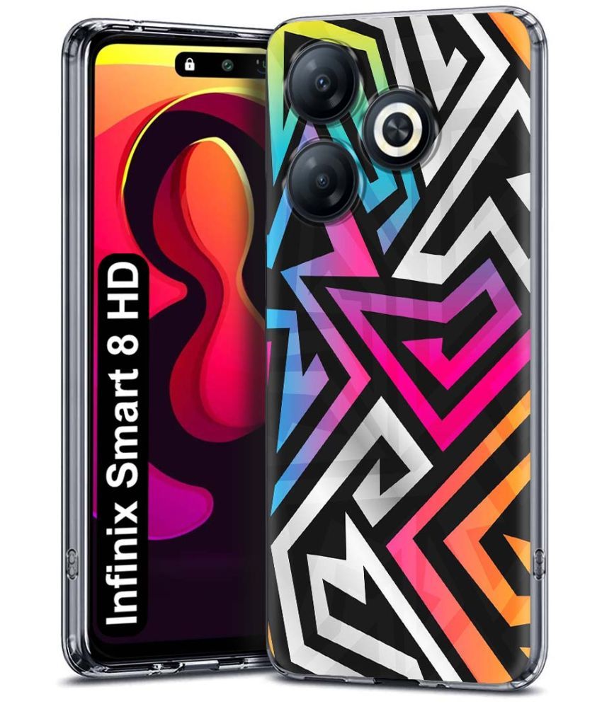     			Fashionury Multicolor Printed Back Cover Silicon Compatible For Infinix Smart 8 HD ( Pack of 1 )