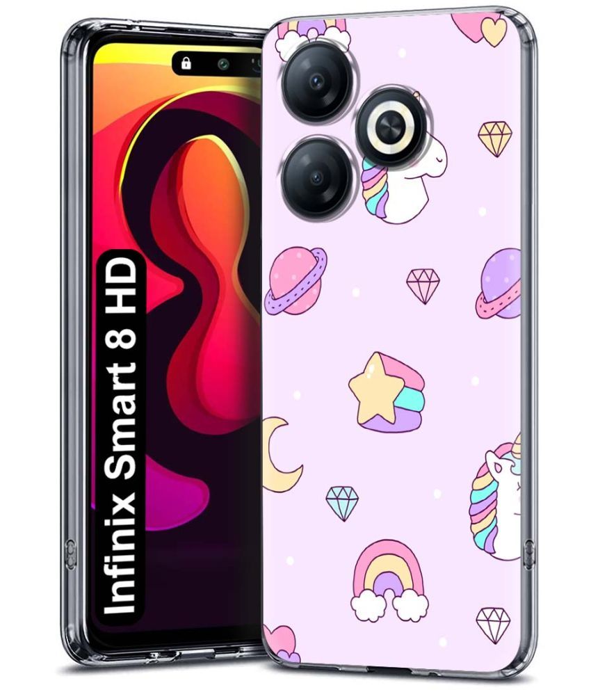     			Fashionury Multicolor Printed Back Cover Silicon Compatible For Infinix Smart 8 HD ( Pack of 1 )