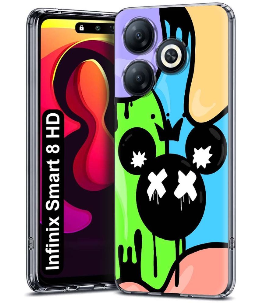     			Fashionury Multicolor Printed Back Cover Silicon Compatible For Infinix Smart 8 HD ( Pack of 1 )