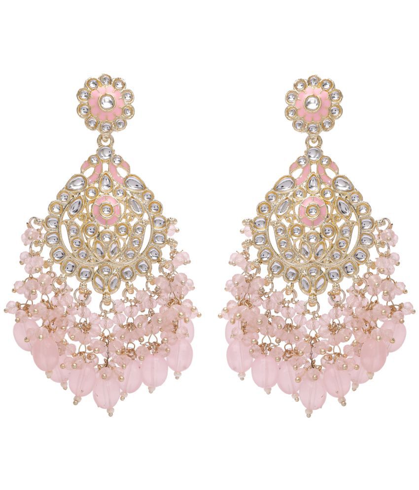    			Jiyanshi fashion Light Pink Chandbalis Earrings ( Pack of 1 )