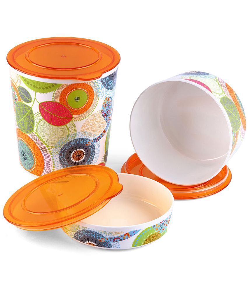     			Oliveware Plastic Orange Food Container ( Set of 3 )
