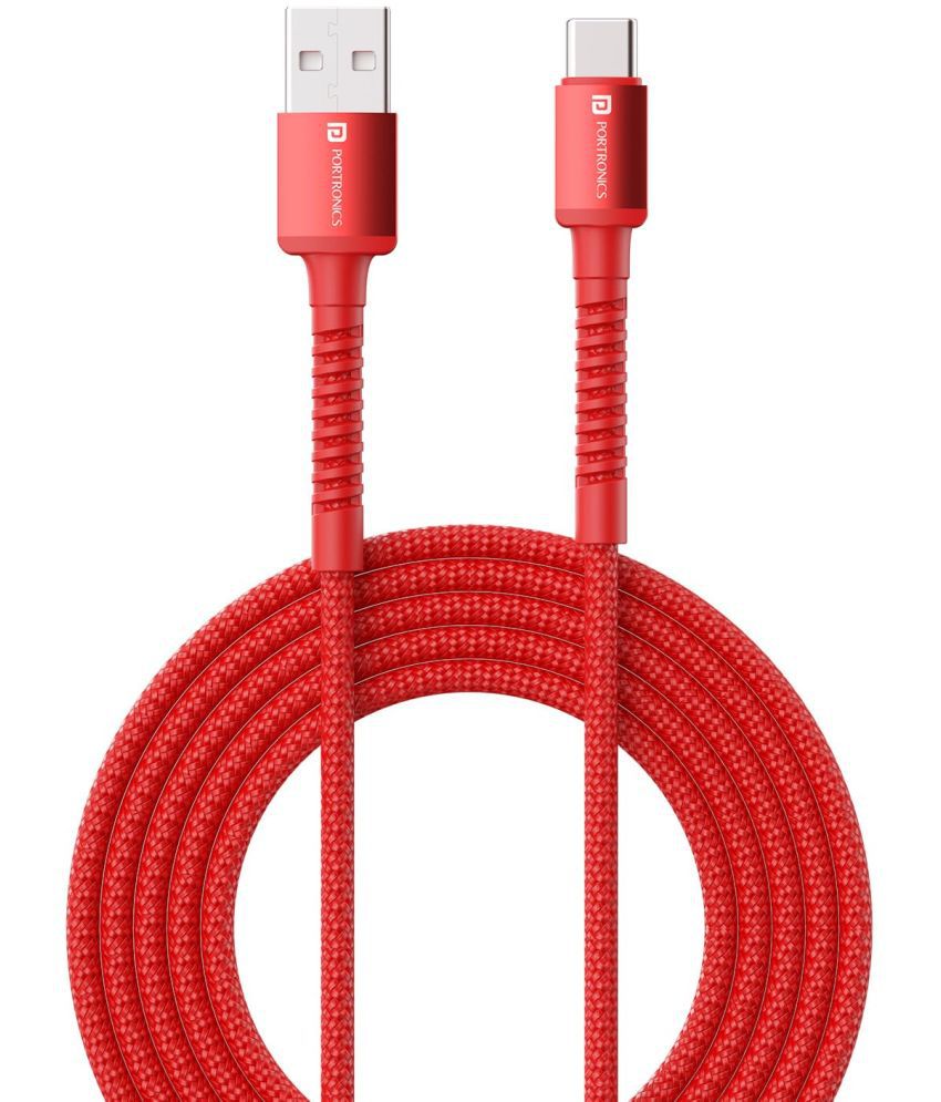     			Portronics Red 3A Type C Cable 2 Meters
