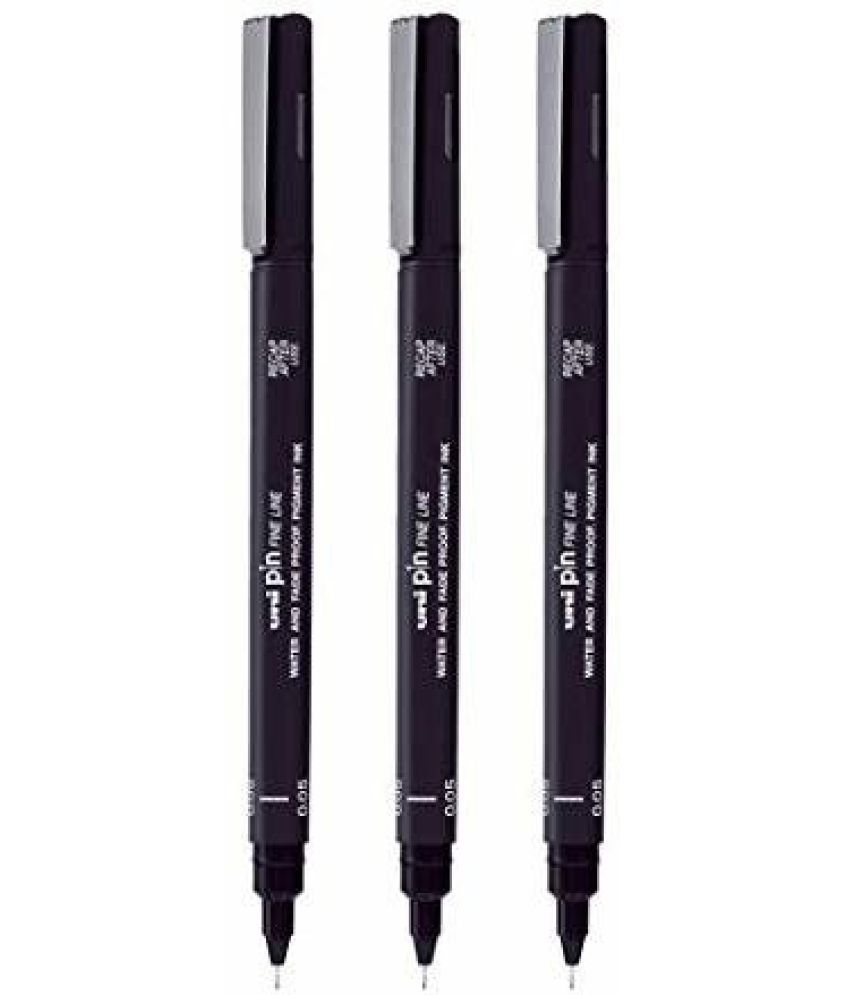    			uni-ball PIN-200 0.5mm Fineliner Drawing Pen, Black Ink, Pack of 3