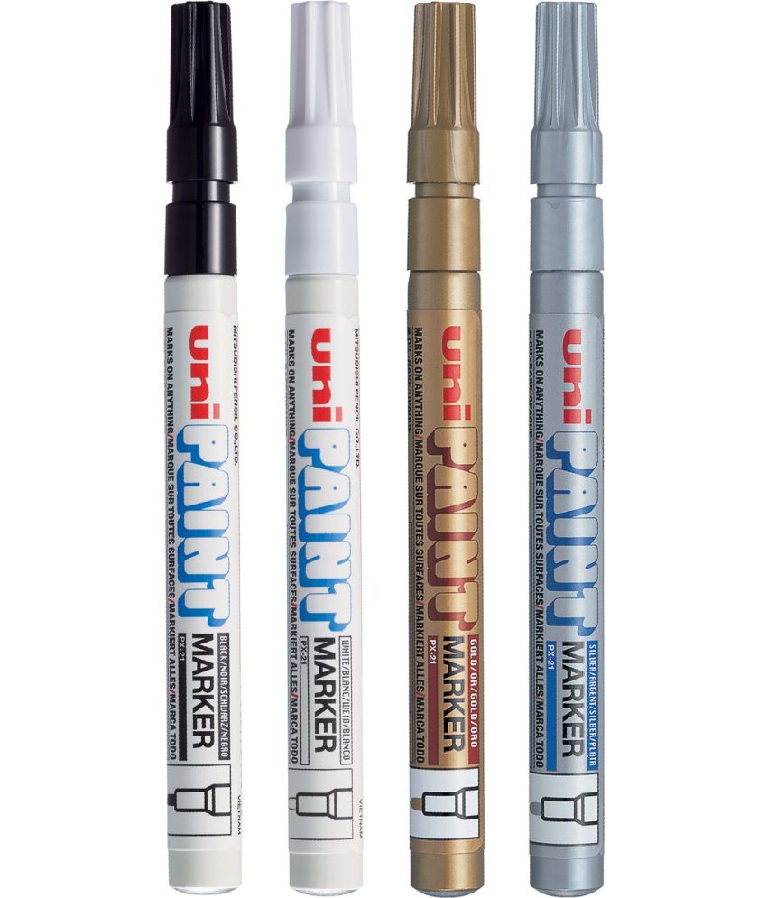     			uni-ball PX21 Paint Markers Combo (Black, White, Golden, Silver, Pack of 4)