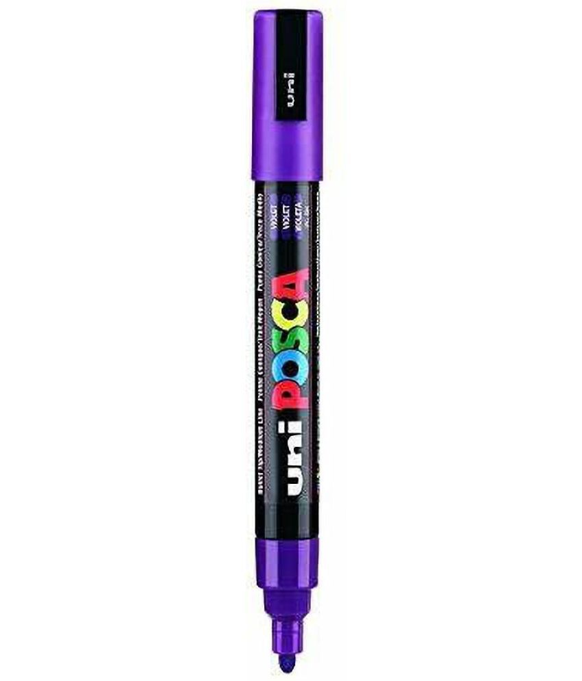     			uni-ball Posca 5M 1.8-2.5 mm Bullet Shaped Marker Pen, Violet Ink, Pack of 3