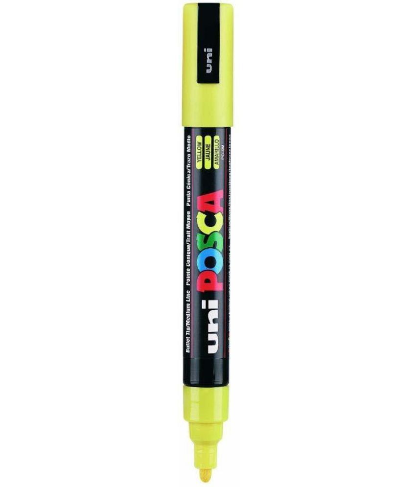     			uni-ball Posca 5M 1.8-2.5 mm Bullet Shaped Markers, Yelllow Ink, Pack of 3