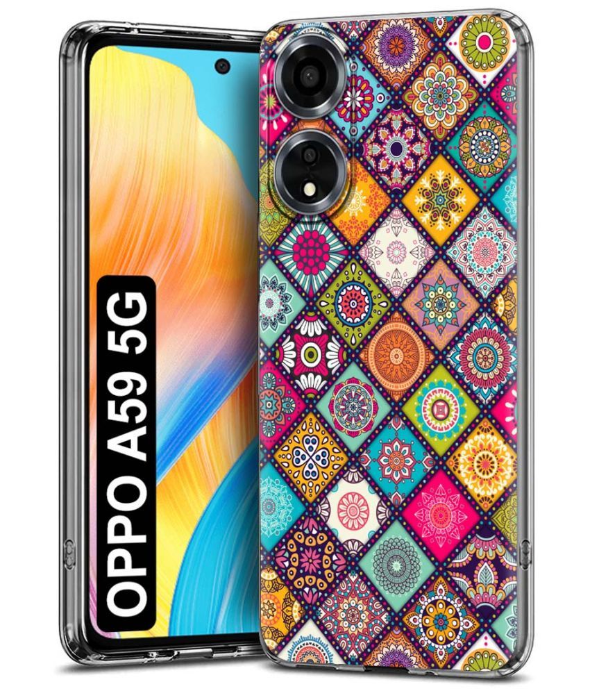     			Fashionury Multicolor Printed Back Cover Silicon Compatible For Oppo A59 5G ( Pack of 1 )