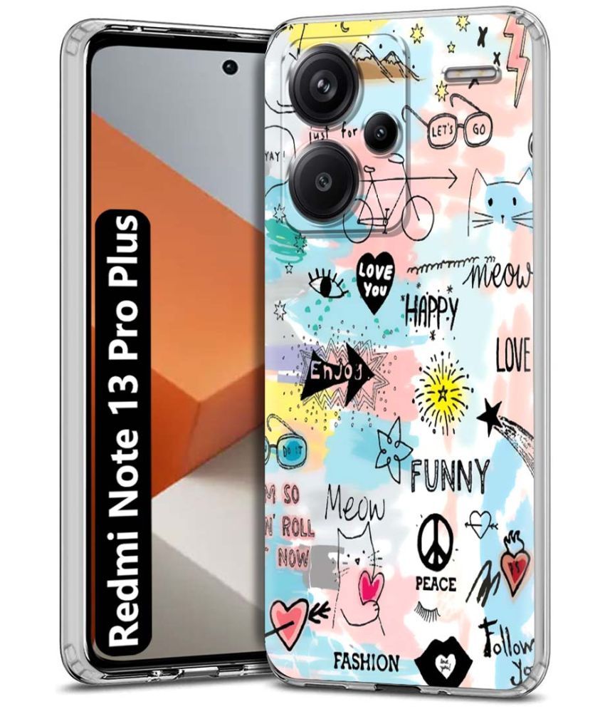     			Fashionury Multicolor Printed Back Cover Silicon Compatible For Redmi Note 13 Pro Plus 5G ( Pack of 1 )