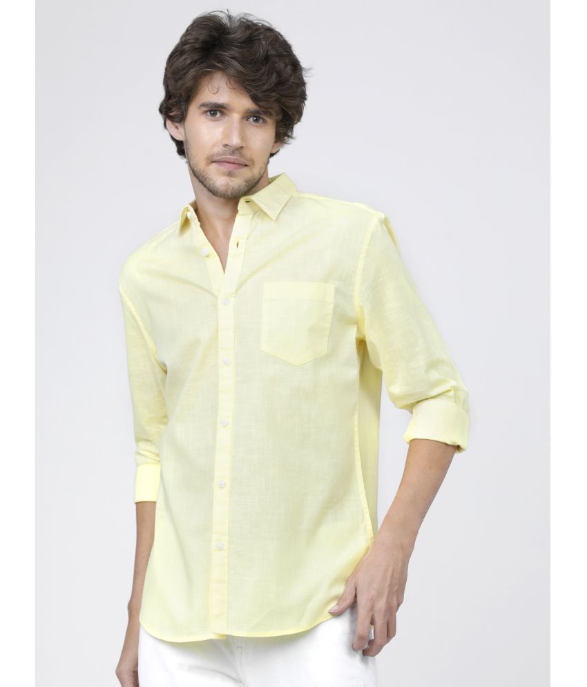     			Ketch 100% Cotton Slim Fit Solids Full Sleeves Men's Casual Shirt - Yellow ( Pack of 1 )