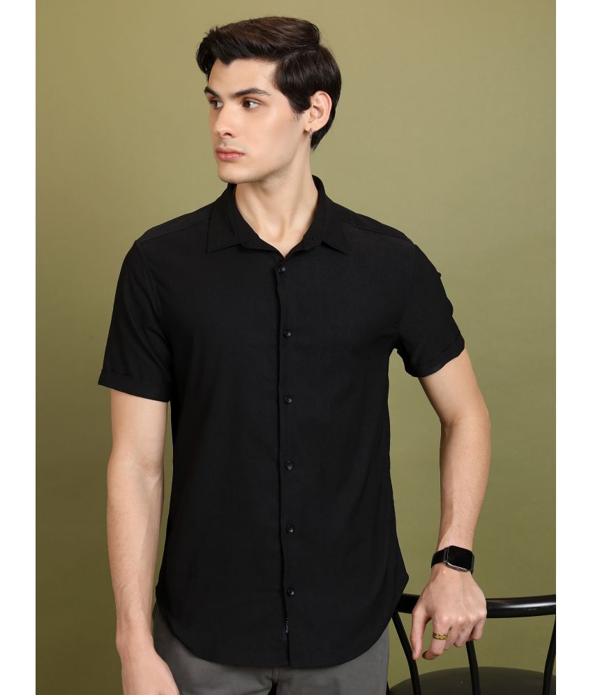     			Ketch Polyester Slim Fit Solids Half Sleeves Men's Casual Shirt - Black ( Pack of 1 )