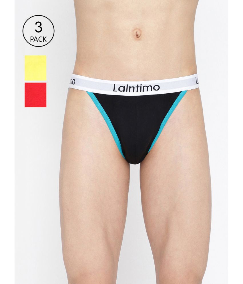     			La Intimo Multicolor Cotton Men's Bikini ( Pack of 3 )
