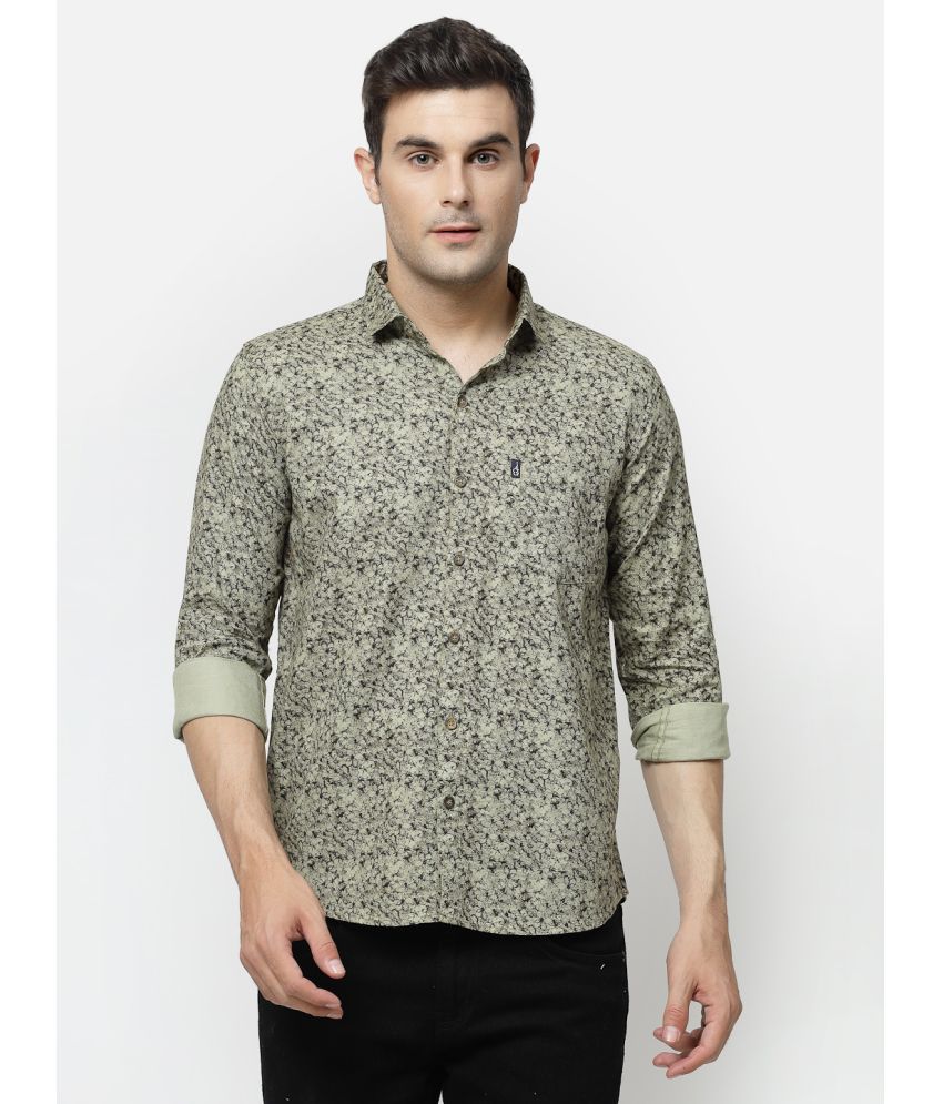     			allan peter 100% Cotton Regular Fit Printed Full Sleeves Men's Casual Shirt - Green ( Pack of 1 )