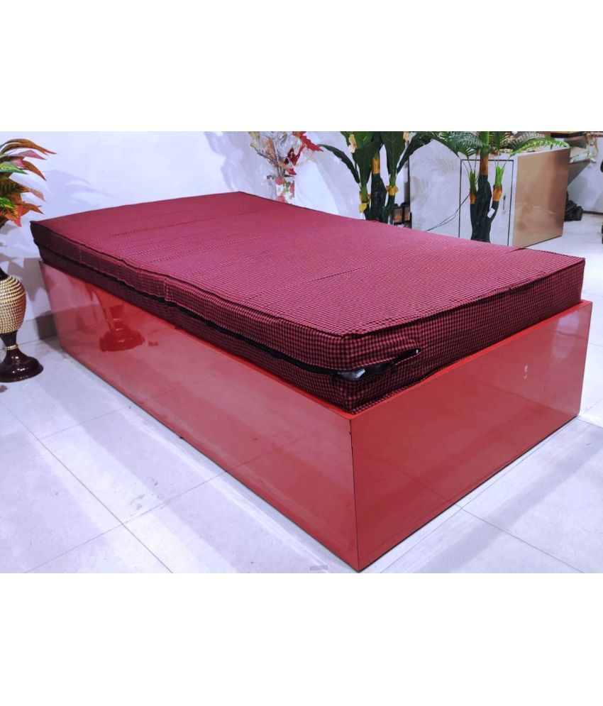     			Abhikram Red Cotton Mattress Cover