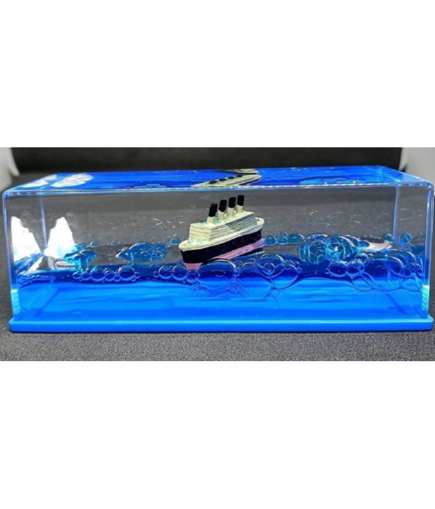     			Car Interior Dashboard Titanic Blue Ship Decoration Cruise Ship Liquid Iceberg Showpiece Home Decor Gifts Desk