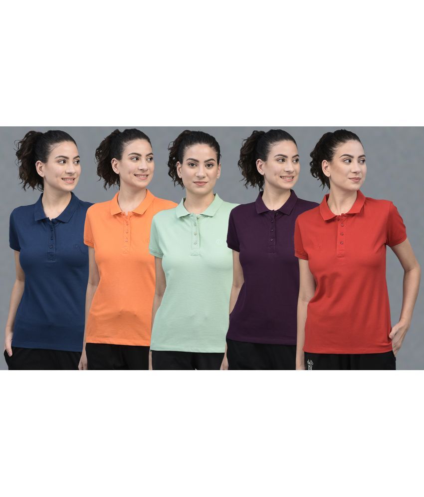     			Dollar Multi Cotton Blend Polos - Pack of 5