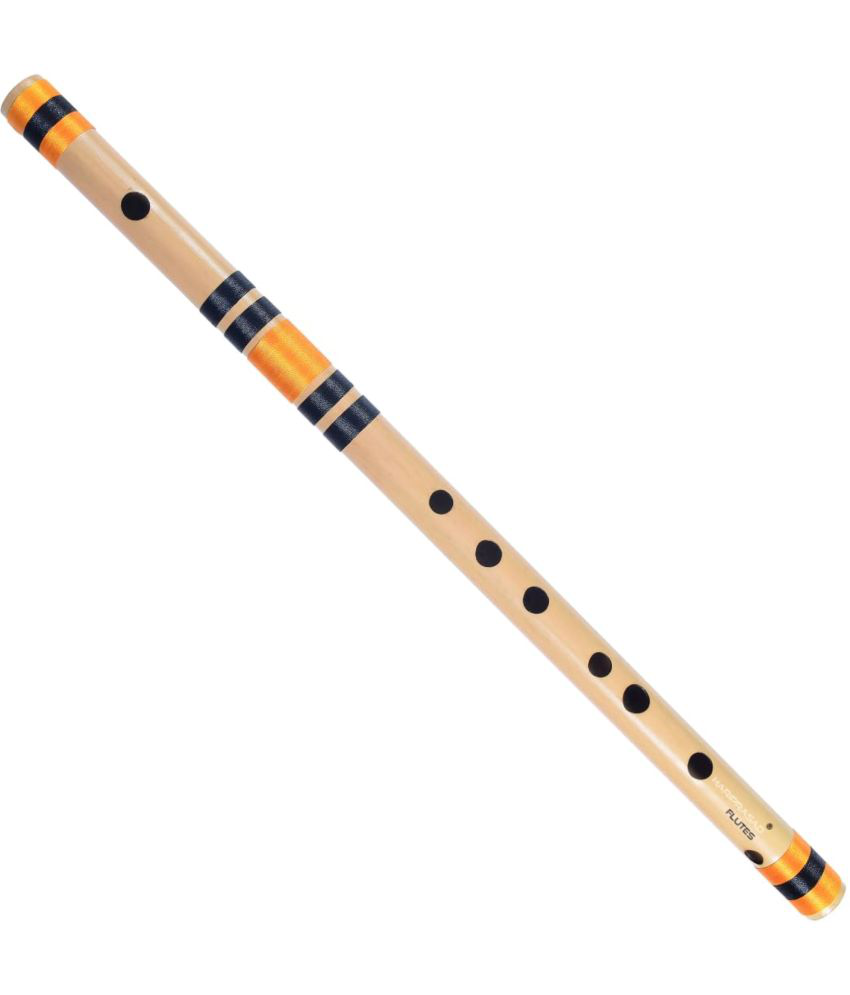     			HARIPRASAD Flutes C Natural  Bansuri Musical Instrument Size 19 inches (Yellow, Black)