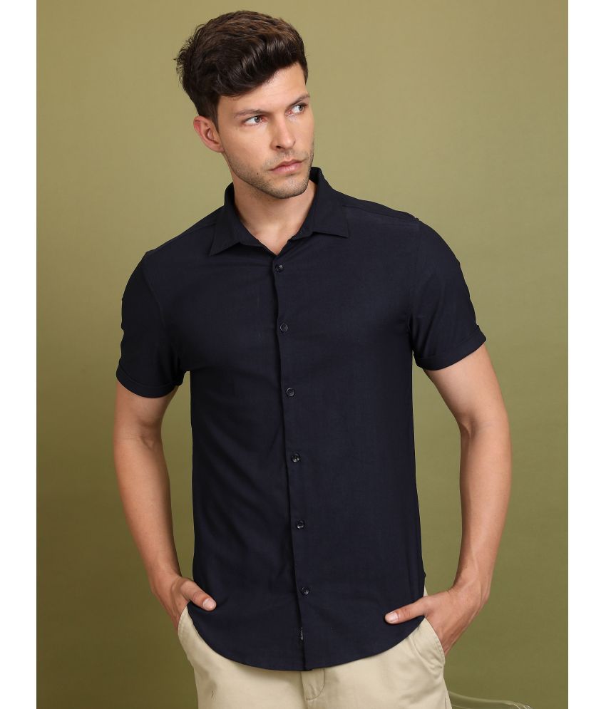     			Ketch Polyester Slim Fit Solids Half Sleeves Men's Casual Shirt - Navy Blue ( Pack of 1 )