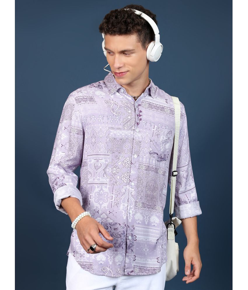     			Ketch Viscose Slim Fit Printed Full Sleeves Men's Casual Shirt - Lavender ( Pack of 1 )